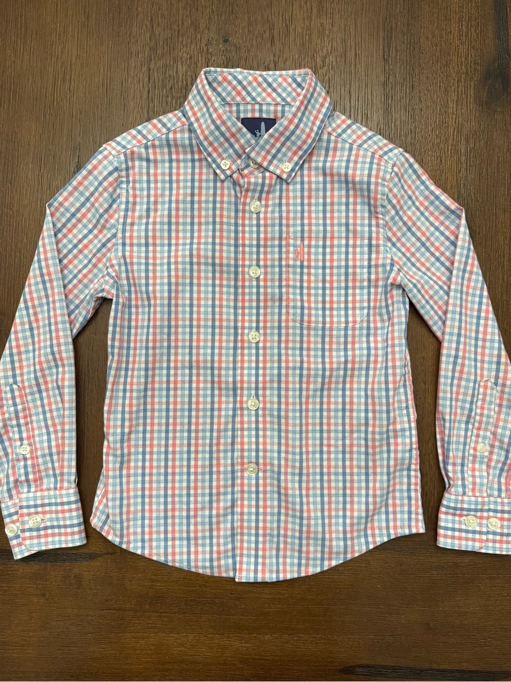 Johnnie-O Boys Cary Prep-Formance Plaid Button Down Shirt Confetti Size 5